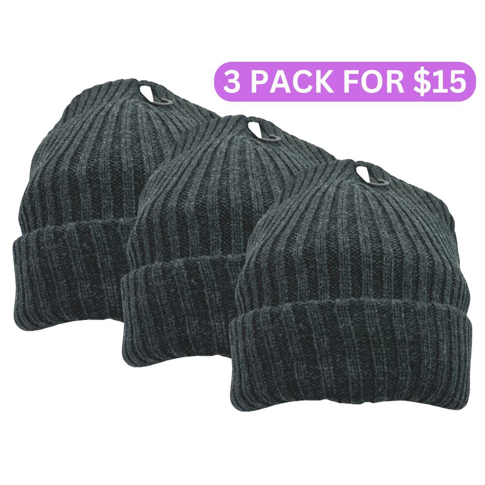 Brand New 3 Pack Thick Insulated Long Cuffed Beanie Winter Ski Cap Snowboard Hat